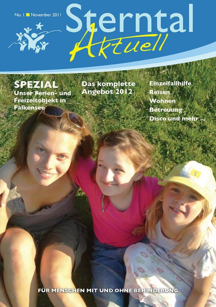 Sterntal Aktuell Zeitschrift eine Betreuerin und zwei Mädel auf Titelbild